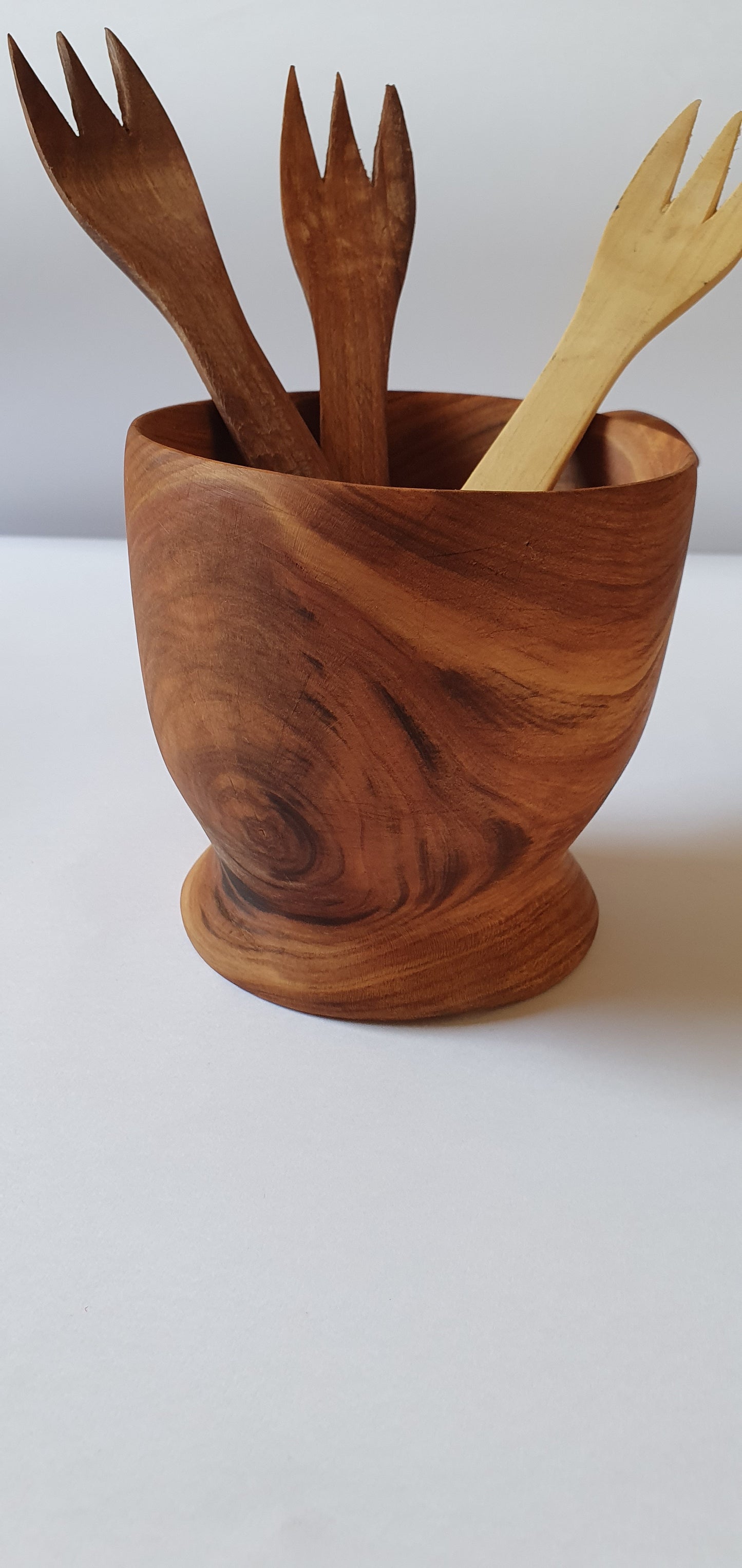 Handmade Wooden Forks Set (3 pcs) – Apricot & Birch Wood | Gilgit Baltistan Crafts