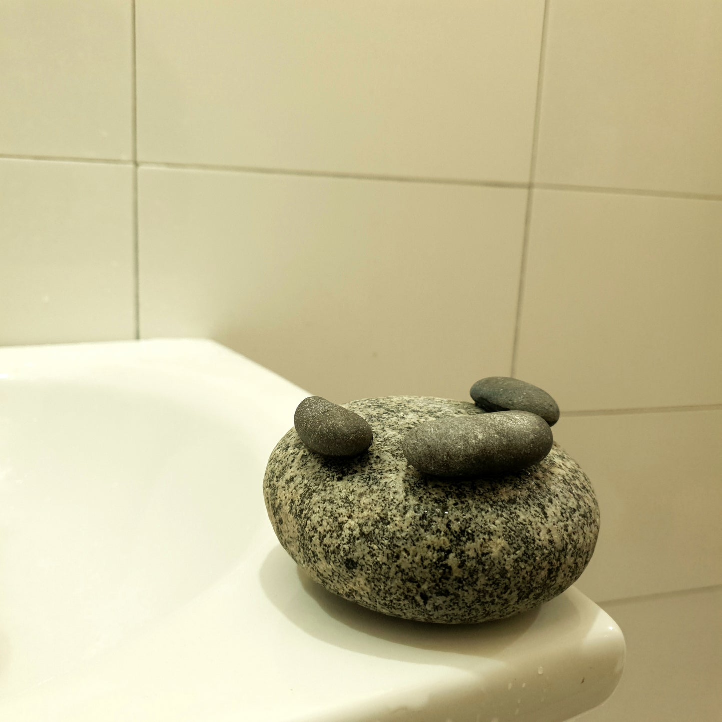 Natural Riverstone Soap Dish – Handcrafted Eco-Friendly Stone Holder from Gilgit-Baltistan