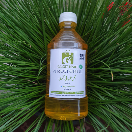 Cold-Pressed Pure Apricot Kernel (Khubani Giri) Oil – Organic Skincare & Cooking Oil from Gilgit-Baltistan