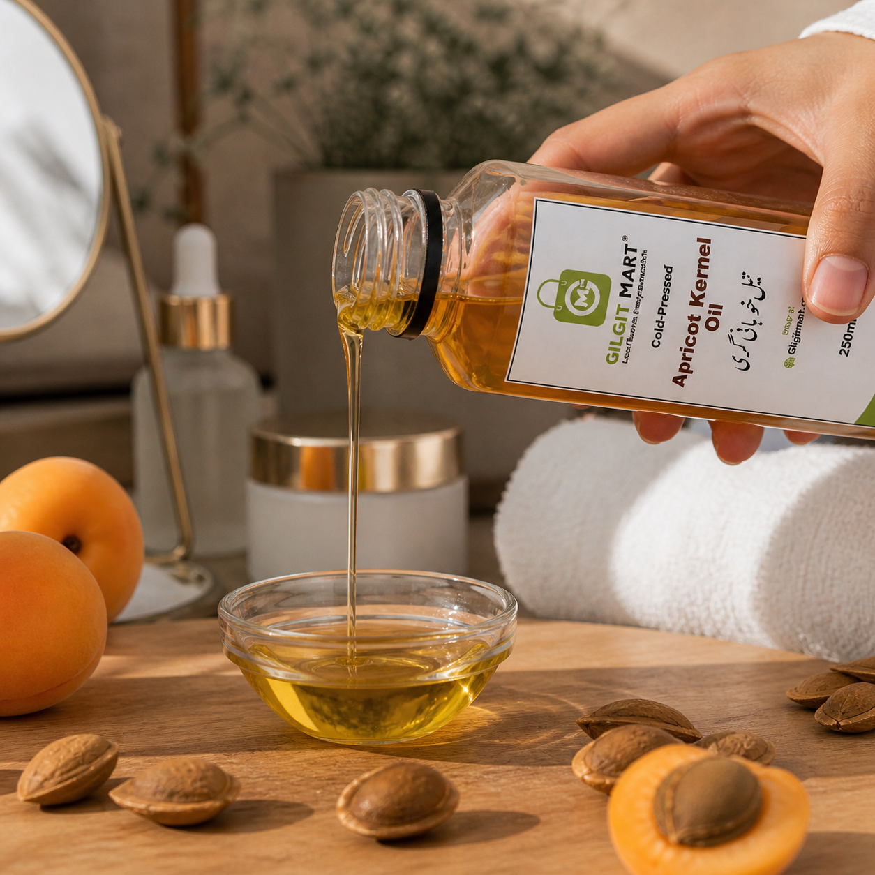 Cold Pressed Apricot Oil – Pure, For Skin & Hair