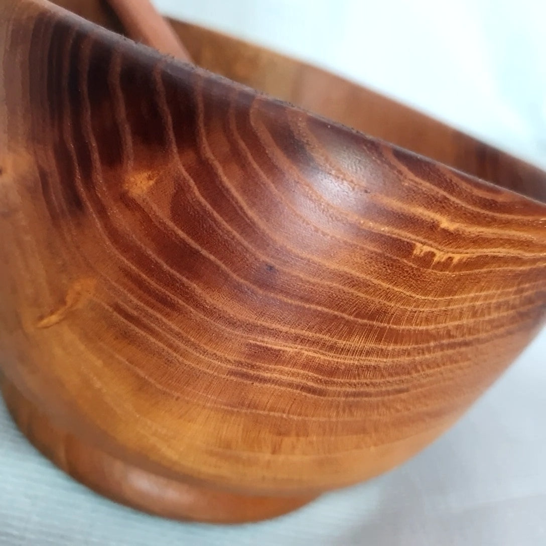 Handcrafted Mulberry Wood Bowl with Spoon