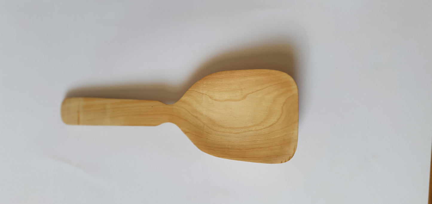 Handmade Wooden Spatula from Gilgit - Natural Birch, Apricot, or Almond Wood Cooking Utensil