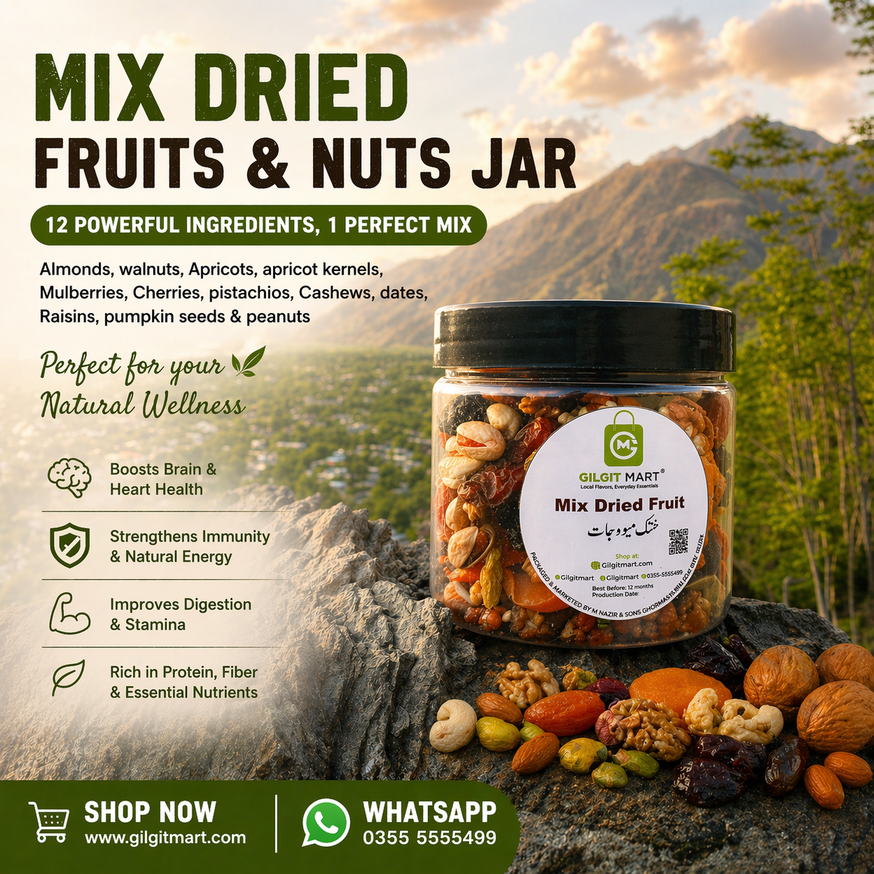 12-in-1 Mix Dry Fruits & Nuts Canister Jar 350g-900g