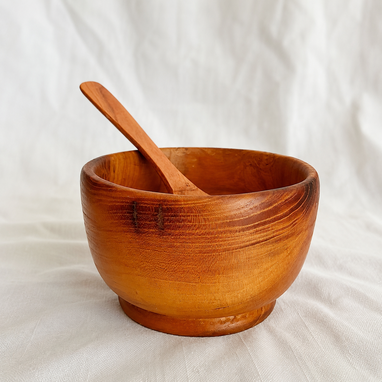 Handcrafted Mulberry Wood Bowl with Spoon