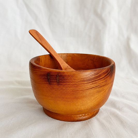 Handcrafted Mulberry Wood Bowl with Spoon