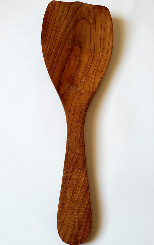 Handmade Wooden Spatula from Gilgit - Natural Birch, Apricot, or Almond Wood Cooking Utensil