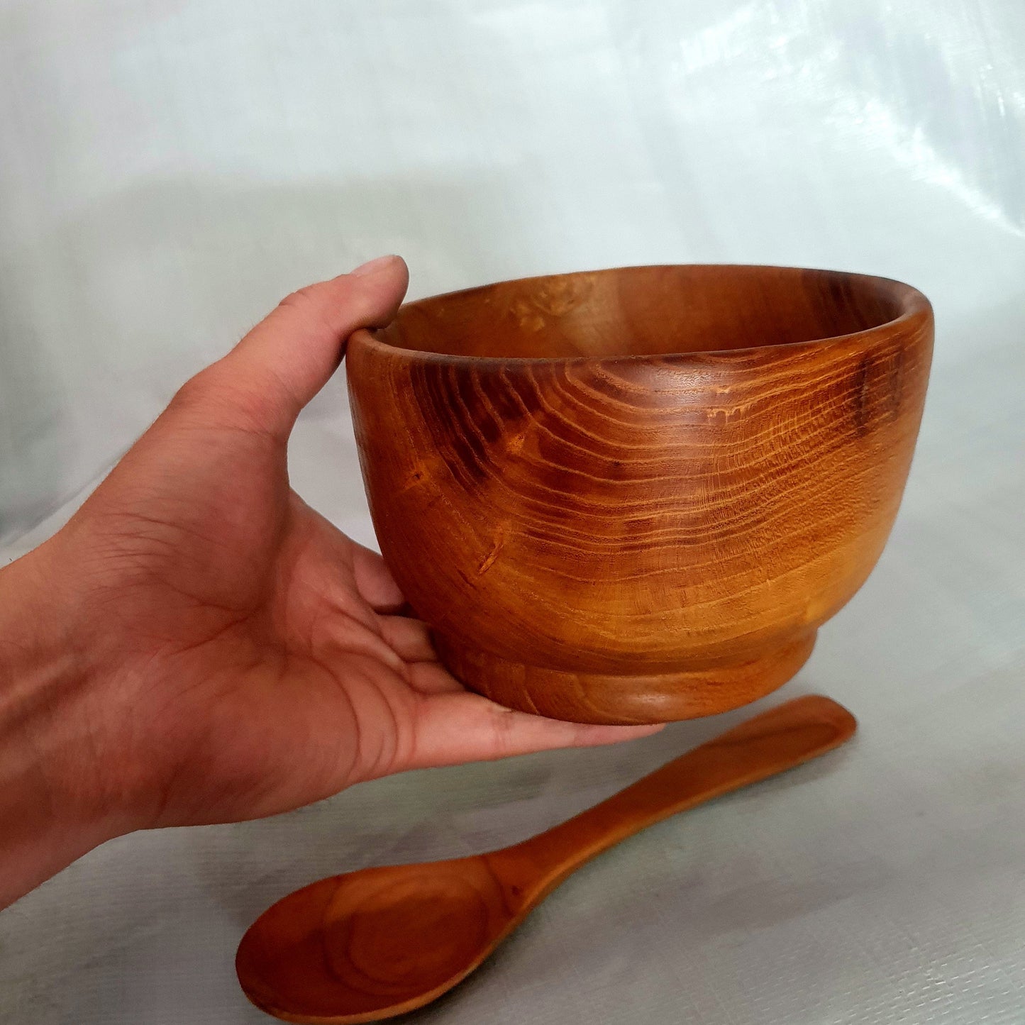 Handcrafted Mulberry Wood Bowl with Spoon