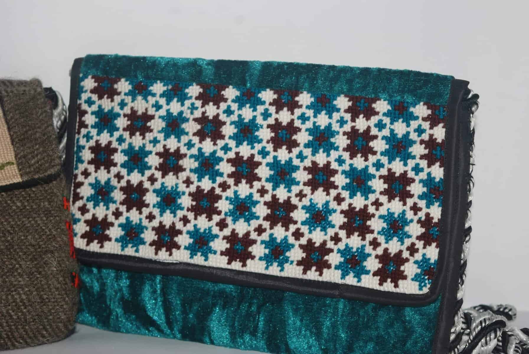 Handmade Embroidered Ladies Velvet Clutch Wallet Large